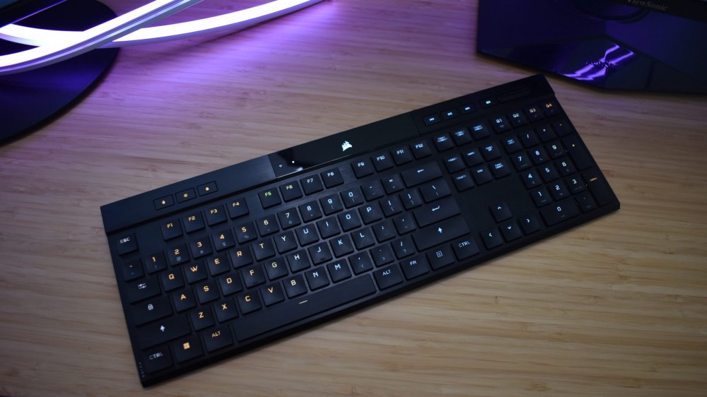 Corsair K100 Air Wireless keyboard on desktop