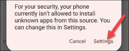 Grant permission to install unknown apps.