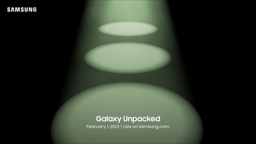 Samsung Galaxy Unpacked teaser with three spotlights