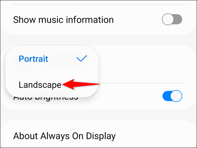 Select "Landscape."