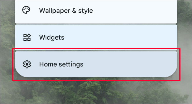 Tap and hold on the home screen, then tap "Home Settings."