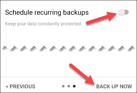 Tap "Back Up Now."