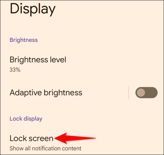 Select "Lock Screen."