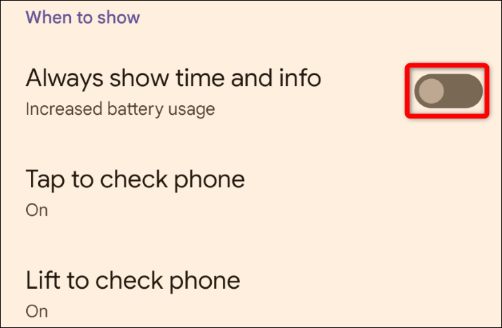 Turn on "Always Show Time and Info."