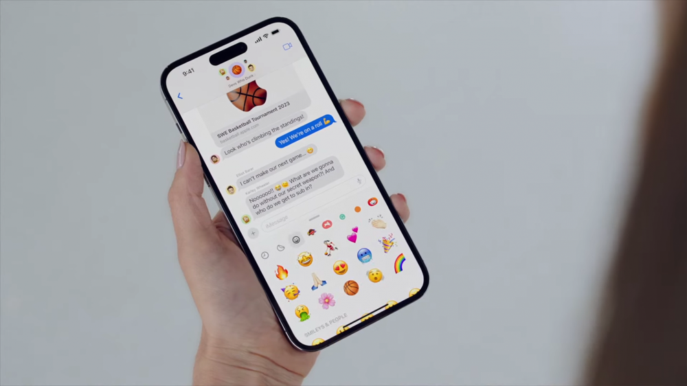 The Sticker iMessage menu in iOS 17.