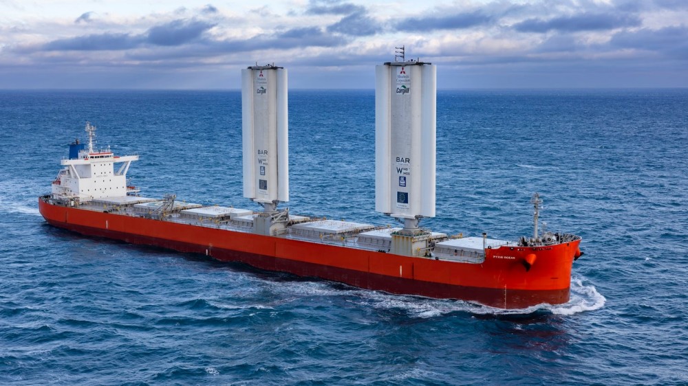 A cargo ship’s ‘WindWing’ sails saved it up to 12 tons of fuel per day